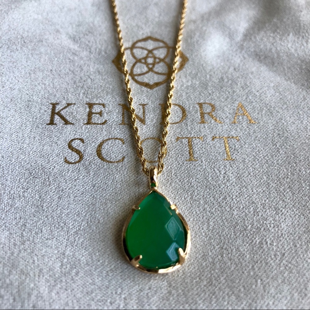 Kendra Scott Kiri Necklace in Gold and Green!